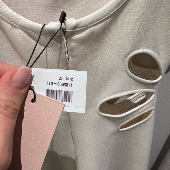 Christopher Kane Cutout Twill Midi Dress Cream Size 42 NWT - Picture 6 of 8
